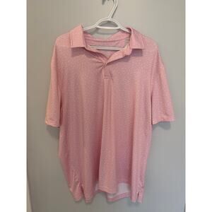 Members Mark Pink Bird Pattern Performance Golf Polo
